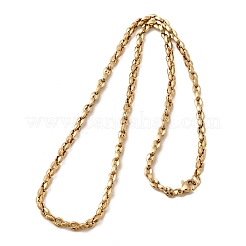 Женские цепочки-цепочки из нержавеющей стали 304 толщиной 4 мм в виде кофейных зерен&nbsp;NJEW-B134-06A-G