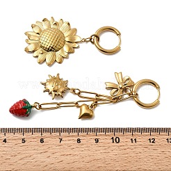 Серьги-кольца из нержавеющей стали 304 с эмалью&nbsp;LS-EJEW-G451-07G