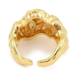 Манжеты из латуни с микро паве кубический цирконий для женщин&nbsp;RJEW-S392-10G