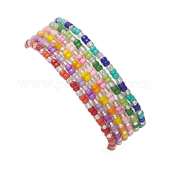 6шт. стеклянные бусины эластичные браслеты для женщин&nbsp;BJEW-MZ00277