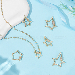 6 шт. 6 стиля латунные микропаве прозрачные кубические цирконии винтовые карабины замки-подвески&nbsp;ZIRC-UN0001-16