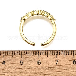 Манжеты из латуни с микро паве кубический цирконий для женщин&nbsp;RJEW-H247-31G