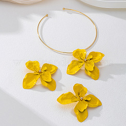 Комплекты из серег-гвоздиков и чокеров с цветочным узором для женщин&nbsp;WG42A9F-01