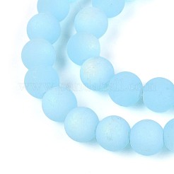 Нити стеклянных бусин с имитацией матового нефрита&nbsp;LS-GLAA-T032-J8mm-MBB04