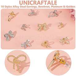 10 пара сережек-гвоздиков из сплава 10 стилей&nbsp;EJEW-UN0002-48