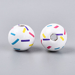 Окрашенные распылением деревянные бусины Schima&nbsp;WOOD-T032-37B