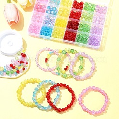 Наборы для изготовления браслетов из круглых стеклянных бусин с эффектом потрескивания своими руками&nbsp;DIY-FS0008-18