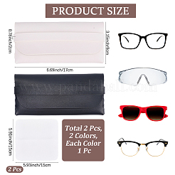 2 шт. 2 цвета портативный футляр для очков из искусственной кожи&nbsp;AJEW-CN0005-20