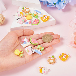 16шт 8 стиля непрозрачные подвески из смолы&nbsp;CRES-TA0001-40