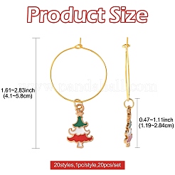 20 шт. 20 стиля подвески для бокалов для вина из сплава и эмали с рождественской тематикой&nbsp;HJEW-HS00082