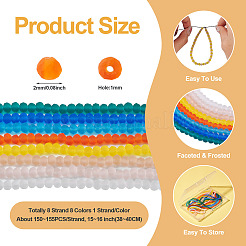 8 нить 8 цвета гальванических стеклянных бусин&nbsp;EGLA-TA0001-49B