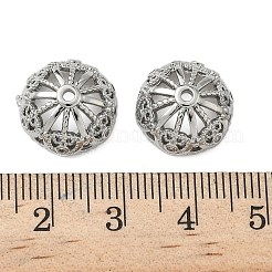 Колпачки для бусин из прозрачного кубического циркония из латуни&nbsp;KK-S350-09P