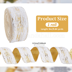 Тиснение золотом односторонняя бархатная лента&nbsp;OCOR-WH0082-360B