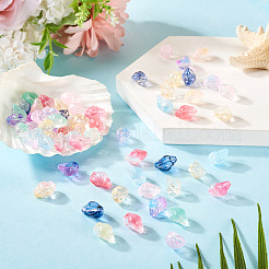 66 шт. 11-цветные прозрачные стеклянные бусины-спрей&nbsp;GLAA-TA0003-18