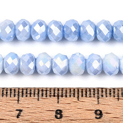 Антикоррозийные гальванические стеклянные бусины рондель&nbsp;X-EGLA-T021-6mm-17-09