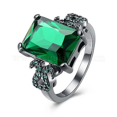 Модные латунные кольца из стекла&nbsp;RJEW-BB21001-A-6-1