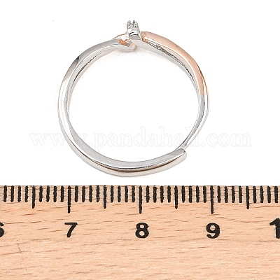 Кольца для женщин с микропаве из латуни и прозрачными кубическими цирконами&nbsp;RJEW-G371-01PRG-02-1