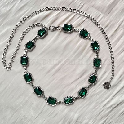 Цепочка из сплава со стразами в стиле бохо с прямоугольными звеньями&nbsp;FS-WGF667A-04-1