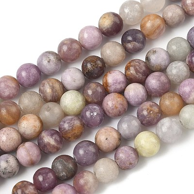 Натуральный лепидолит / пурпурный слюдяный камень бисер пряди&nbsp;G-F591-28-6mm-1