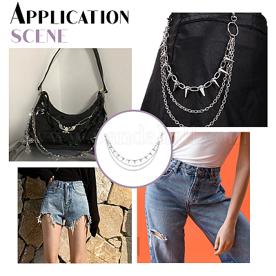 2 шт. алюминиевый и железный шип заклепки кисточки цепи ремень&nbsp;AJEW-UN0002-11P-1