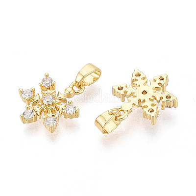 Латунные микропаве прозрачные кубические циркониевые подвески&nbsp;KK-N259-16G-1