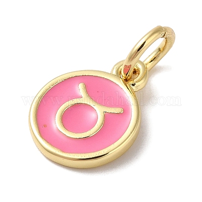 Настоящие 18-каратные позолоченные латунные эмалевые подвески KK-L216-001G-D04-1