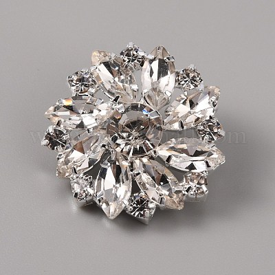 Латунные кнопки со стразами FIND-WH0110-263C-1