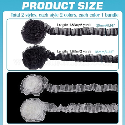 8 ярд 4 стилей двухслойной ткани с кружевной отделкой из чинлона&nbsp;DIY-PH0023-61-1