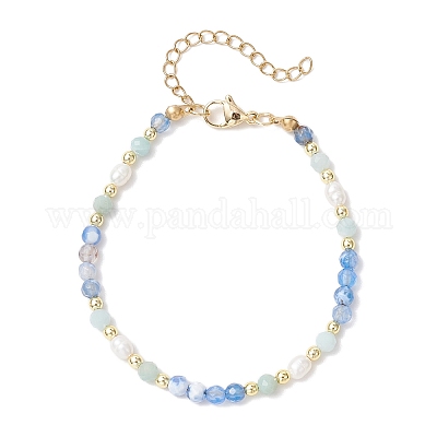 Браслеты из натурального голубого агата BJEW-JB11763-02-1