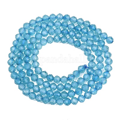 Натуральные бусы из голубого топаза нити&nbsp;G-B175-D21-3mm-1