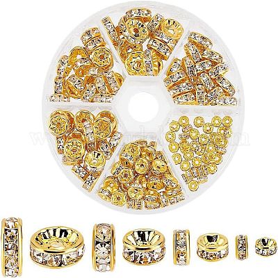 150шт 4 вида латунных бусинок со стразами&nbsp;RB-PH0001-66G-1