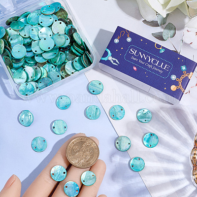 150 шт. окрашенные натуральные ракушки акойя дисковые звенья соединительные подвески&nbsp;SSHEL-SC0001-55-1