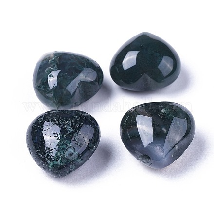 Натуральный моховой агат сердце любовь камень&nbsp;LS-G-F659-B30-1