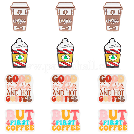 12 шт. 4 стильных экологически чистых силиконовых бусины для пищевых продуктов SIL-SC0001-77-1