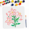 1Pc PET Hollow Out Drawing Painting Stencils, for DIY Scrapbook, Photo Album, with 1Pc Art Paint Brushes, Flower, 300x300mm