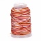 5 Rolls 12-Ply Segment Dyed Polyester Cords, Milan Cord, Round, Red, 0.4mm, about 71.08 Yards(65m)/Roll
