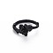 Men's Alloy Cuff Finger Rings, Open Rings, Cadmium Free & Lead Free, Flower, Electrophoresis Black, US Size 5 1/2(16.1mm)