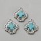 Synthetic Turquoise Pendants, with Alloy Settings, Antique Silver, Cross, 29x25x6mm, Hole: 2.5mm