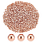 Brass Beads, Long-Lasting Plated, Round, Rose Gold, 2mm