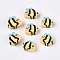 Handmade Polymer Clay Beads, Bees, Gold, 7~12x8.5~11x4~4.5mm, Hole: 1.6mm