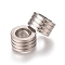 Tarnish Resistant 201 Stainless Steel Grooved Beads, Column, Stainless Steel Color, 10x5.7mm, Hole: 6.2mm