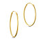 925 Sterling Silver Hoop Earrings, Golden, 25mm