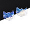 Electroplate Transparent Glass Connector Charms, Fox Links, Clear, 22~23x25x7mm, Hole: 1.8mm