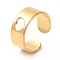 Ion Plating(IP) 201 Stainless Steel Ring, Open Cuff Ring, Hollow Heart Ring for Women, Real 18K Gold Plated, US Size 6 3/4(17.2mm)