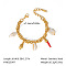 Stylish Ocean Stainless Steel Charm Bracelets, Cable Chain Bracelets for Women, Shell Shape & Chili, Real 18K Gold Plated, 6-1/4 inch(16cm)
