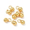 Brass Charms, Round Charms, Long-Lasting Plated, Lead Free & Cadmium Free, Rack Plating, with Jump Ring, Real 24K Gold Plated, Baseball, 8.3x6mm, Hole: 3.6mm