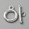 Tibetan Style Alloy Toggle Clasps, for Jewelry Making, Antique Silver, Ring, 15.5x12x2mm, Hole: 1.8mm