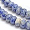 Faceted Natural Blue Spot Jasper Rondelle Beads Strands, 8x5mm, Hole: 1mm, about 76pcs/strand, 14.5~15 inch