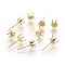 304 Stainless Steel Stud Earring Findings, Golden, 16x7x5mm, Inner Diameter: 6mm