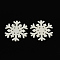 Dyed Snowflake Wood Cabochons, White, 36x34x2mm
